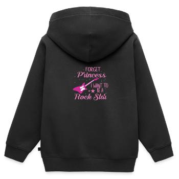 Rock Star E-guitare Rocker Rocker Femme - Sweat Premium à capuche zippé enfant bio - noir - Dos - AI Model Kid Male (0cm)