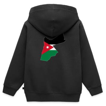Jordan Flag Map - Kids Premium Organic Zip-up Hoodie - black - Back - AI Model Kid Male (0cm)