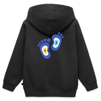 Nazar - Sweat Premium à capuche zippé enfant bio - noir - Dos - AI Model Kid Male (0cm)