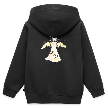 Schutzengel mit Heiligenschein - Kinder Premium Organic Zip Hoodie - Schwarz - Hinten - AI Model Kid Male (0cm)