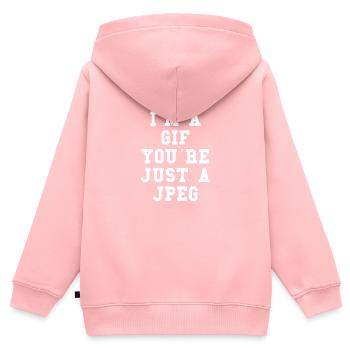 Gif Jpeg Model Lustig - Kinder Premium Organic Zip Hoodie - Rosa - Hinten - AI Model Kid Female (0cm)