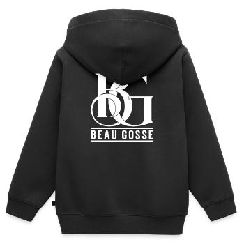 Beau gosse - Sweat Premium à capuche zippé enfant bio - noir - Dos - AI Model Kid Male (0cm)