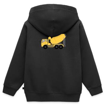Zementmischer Betonmischer Straßenbau Beton Zement - Kinder Premium Organic Zip Hoodie - Schwarz - Hinten - AI Model Kid Male (0cm)