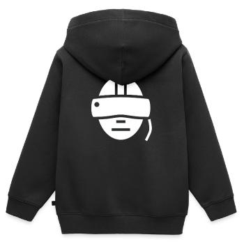 Vr-Headset Hacking Hacker Hacker Cyber virtuell - Kinder Premium Organic Zip Hoodie - Schwarz - Hinten - AI Model Kid Male (0cm)