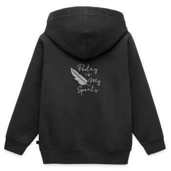 Poesie Poetry Dichten Dichtkunst Sprache Gedicht - Kinder Premium Organic Zip Hoodie - Schwarz - Hinten - AI Model Kid Male (0cm)