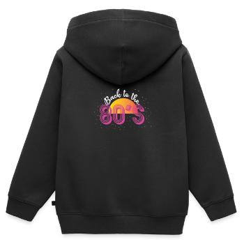 80iger Jahre 80s 1980 - Kinder Premium Organic Zip Hoodie - Schwarz - Hinten - AI Model Kid Male (0cm)