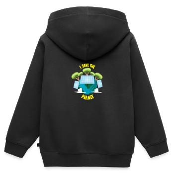 Solar Photovoltaic Solar Energy Sun Electricity - Kids Premium Organic Zip-up Hoodie - black - Back - AI Model Kid Male (0cm)