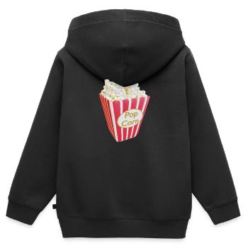 Kino Popcorn - Kinder Premium Organic Zip Hoodie - Schwarz - Hinten - AI Model Kid Male (0cm)