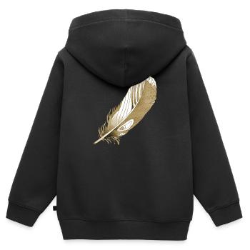 Plume - Sweat Premium à capuche zippé enfant bio - noir - Dos - AI Model Kid Male (0cm)