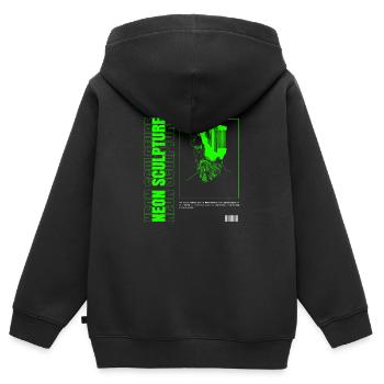 Neon Sculpture - Kids Premium Organic Zip-up Hoodie - black - Back - AI Model Kid Male (0cm)