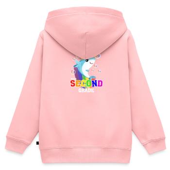 Hello Second Grade - Kids Premium Organic Zip-up Hoodie - rose - Back - AI Model Kid Female (0cm)
