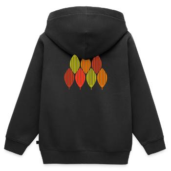 Fall Leaf - Kids Premium Organic Zip-up Hoodie - black - Back - AI Model Kid Male (0cm)