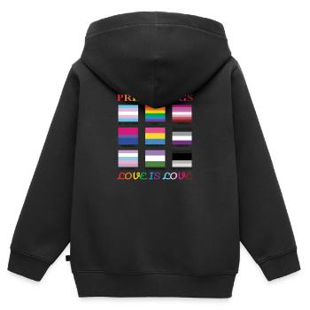 Drapeaux de la fierté - Sweat Premium à capuche zippé enfant bio - noir - Dos - AI Model Kid Male (0cm)