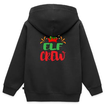 Weihnachten Elf Crew - Kinder Premium Organic Zip Hoodie - Schwarz - Hinten - AI Model Kid Male (0cm)