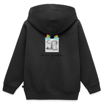 So sahen meine Hausaufgaben aus - Kinder Premium Organic Zip Hoodie - Schwarz - Hinten - AI Model Kid Male (0cm)