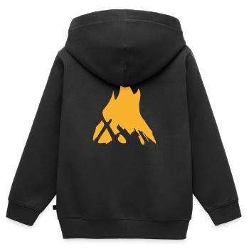 Lagerfeuer Camping Natur Wald Feuer Vektor 2 - Kinder Premium Organic Zip Hoodie - Schwarz - Hinten - AI Model Kid Male (0cm)