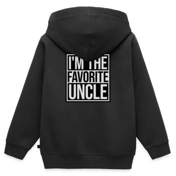 im the favorite uncle - Kinder Premium Organic Zip Hoodie - Schwarz - Hinten - AI Model Kid Male (0cm)