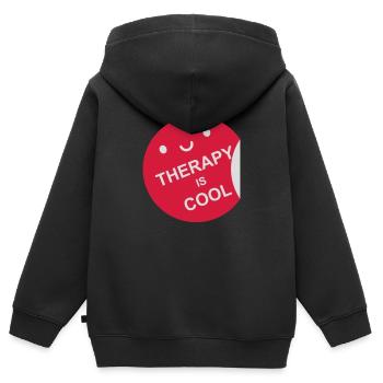 la thérapie est cool Citation - Sweat Premium à capuche zippé enfant bio - noir - Dos - AI Model Kid Male (0cm)