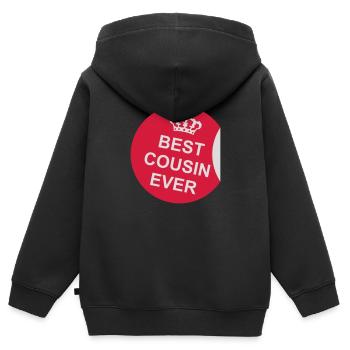 best cousin ever Zitat - Kinder Premium Organic Zip Hoodie - Schwarz - Hinten - AI Model Kid Male (0cm)