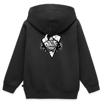 Oni Mask - Kinder Premium Organic Zip Hoodie - Schwarz - Hinten - AI Model Kid Male (0cm)