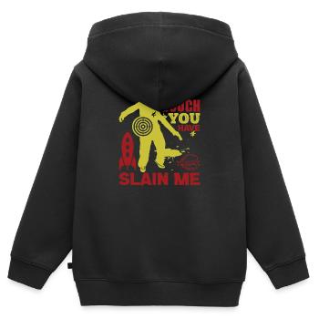COUCH, DIE DU MICH GETÖTET HAST LIEBE - Kinder Premium Organic Zip Hoodie - Schwarz - Hinten - AI Model Kid Male (0cm)