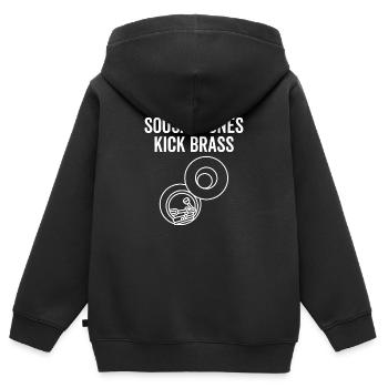 Sousaphone Kick Brass - Kinder Premium Organic Zip Hoodie - Schwarz - Hinten - AI Model Kid Male (0cm)