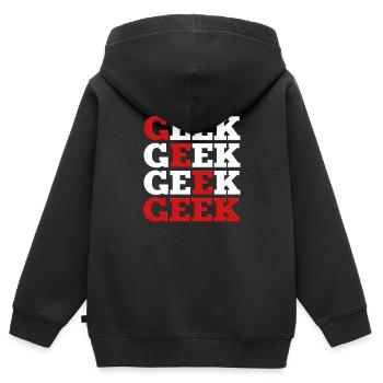 Geek - Sweat Premium à capuche zippé enfant bio - noir - Dos - AI Model Kid Male (0cm)