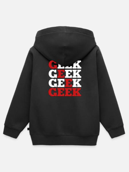 Geek - Sweat Premium à capuche zippé enfant bio - noir