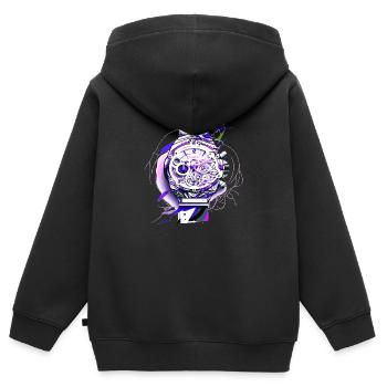 Montre pour homme comme chronographe pour le collectionneur de montres - Sweat Premium à capuche zippé enfant bio - noir - Dos - AI Model Kid Male (0cm)