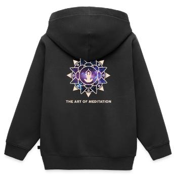 Die Kunst der Meditation Weltraum Space - Kinder Premium Organic Zip Hoodie - Schwarz - Hinten - AI Model Kid Male (0cm)