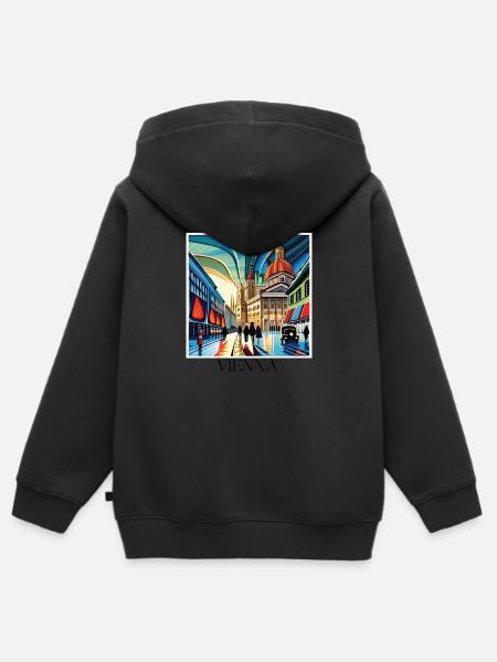 VIENNA - Kinder Premium Organic Zip Hoodie - Schwarz