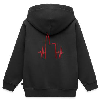 Cardio Strasbourg #tshirtalsace - Kinder Premium Organic Zip Hoodie - Schwarz - Hinten - AI Model Kid Male (0cm)