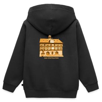 Bad Staffelstein, Upper Franconia, Adam Riese, Bavaria - Kids Premium Organic Zip-up Hoodie - black - Back - AI Model Kid Male (0cm)