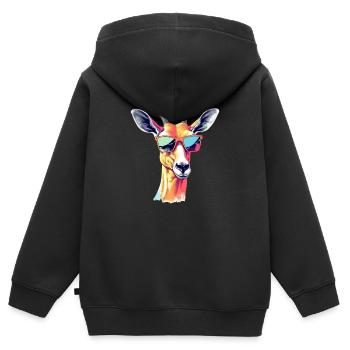 Mila impala - Sweat Premium à capuche zippé enfant bio - noir - Dos - AI Model Kid Male (0cm)