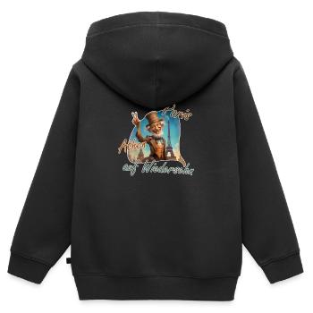 Lustiger Weltenbummler: Paris Athen auf Wiedersehn - Kinder Premium Organic Zip Hoodie - Schwarz - Hinten - AI Model Kid Male (0cm)