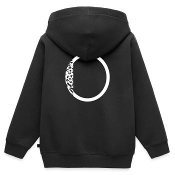 Buchstabe O - Kinder Premium Organic Zip Hoodie - Schwarz - Hinten - AI Model Kid Male (0cm)