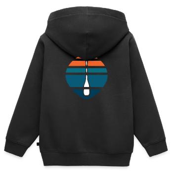 Paddel Logo Sonnenuntergang - Kinder Premium Organic Zip Hoodie - Schwarz - Hinten - AI Model Kid Male (0cm)