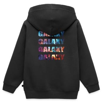 Galaxie - Kinder Premium Organic Zip Hoodie - Schwarz - Hinten - AI Model Kid Male (0cm)