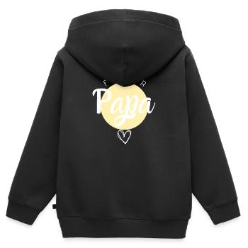 Futur papa - Sweat Premium à capuche zippé enfant bio - noir - Dos - AI Model Kid Male (0cm)
