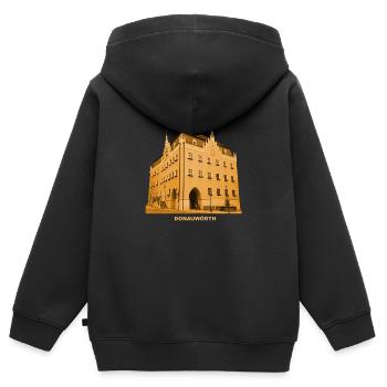 Mairie de Donauwörth, Souabe, Danube, Ries, Bavière - Sweat Premium à capuche zippé enfant bio - noir - Dos - AI Model Kid Male (0cm)