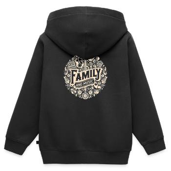 familie musik team musikinstrument geschenk klang - Kinder Premium Organic Zip Hoodie - Schwarz - Hinten - AI Model Kid Male (0cm)
