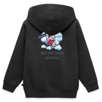 SCHULKIND 2024 Einschulung Erster Schultag - Kinder Premium Organic Zip Hoodie - Schwarz - Hinten - AI Model Kid Male (0cm)