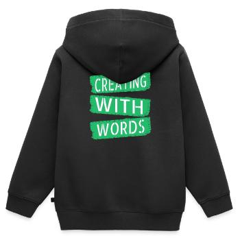 bday awesome writing tips gift idea imagination - Kinder Premium Organic Zip Hoodie - Schwarz - Hinten - AI Model Kid Male (0cm)