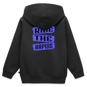 cadeau d’anniversaire cadeau idée de cadeau - Sweat Premium à capuche zippé enfant bio - noir - Dos - AI Model Kid Male (0cm)