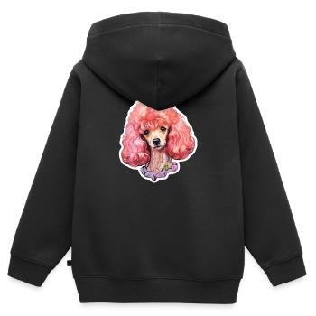 Poodle curly - Kids Premium Organic Zip-up Hoodie - black - Back - AI Model Kid Male (0cm)