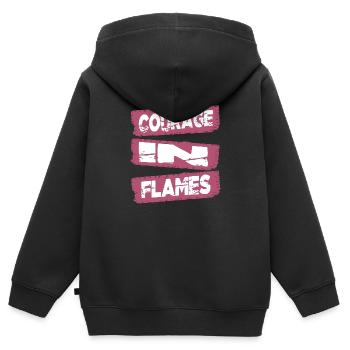 La bravoure en action Vaincre les peurs Service d’incendie - Sweat Premium à capuche zippé enfant bio - noir - Dos - AI Model Kid Male (0cm)