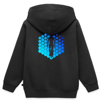 Femmes Vélo Vélo VTT Vélo Vélo Cyclisme - Sweat Premium à capuche zippé enfant bio - noir - Dos - AI Model Kid Male (0cm)