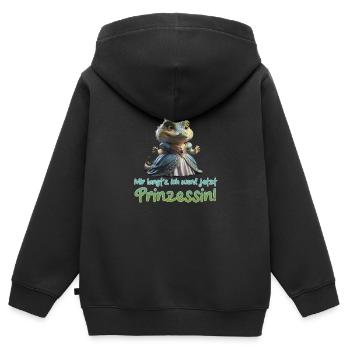 Kroko Prinzessin 01 - Kinder Premium Organic Zip Hoodie - Schwarz - Hinten - AI Model Kid Male (0cm)