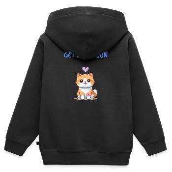 Gute Besserung - Kinder Premium Organic Zip Hoodie - Schwarz - Hinten - AI Model Kid Male (0cm)
