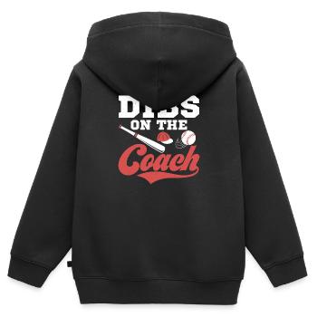 Dibs On The Coach Sport Fan Baseball - Sweat Premium à capuche zippé enfant bio - noir - Dos - AI Model Kid Male (0cm)